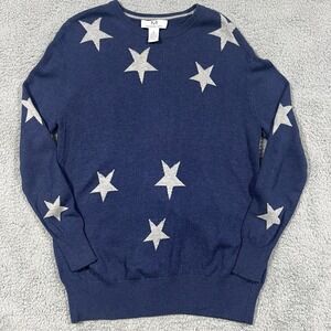 MAGASCHONI cashmere blend star sweater size M pullover long sleeve Navy Grey